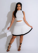 Little Miss Knitted Skirt Set White