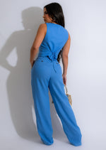 Blue linen pant with a comfortable fit and stylish design for making the decision to leave a lasting impression