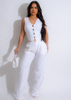 Decision To Leave Linen Pant White - Front View on Model