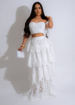 White lace skirt and matching top set for beautiful, sunny days