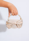Sweetest Girl Bow Handbag Gold in luxurious and elegant design with intricate detailing and gold accents for a sophisticated look