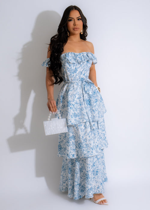 Day Dream Maxi Dress Blue, a beautiful flowing dress perfect for summer days