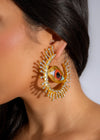Shiny gold earrings with intricate design, Always In My Eyes Earrings