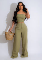 Vivid Dreams Pant Set Green in soft, comfortable fabric with stylish design