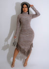 Colorblind Knitted Midi Dress Grey