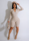 Let's Do Yoga Ribbed Romper Nude