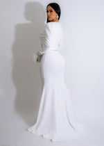 Glow Up Rhinestone Maxi Dress White