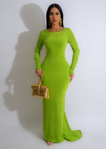 Euphoric Girl Ruched Maxi Dress Green