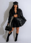 In My Element Faux Leather Skirt Set