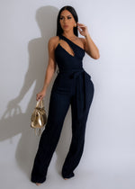 Nights Out Denim Jumpsuit with Flattering V-Neck and Wide Legs
