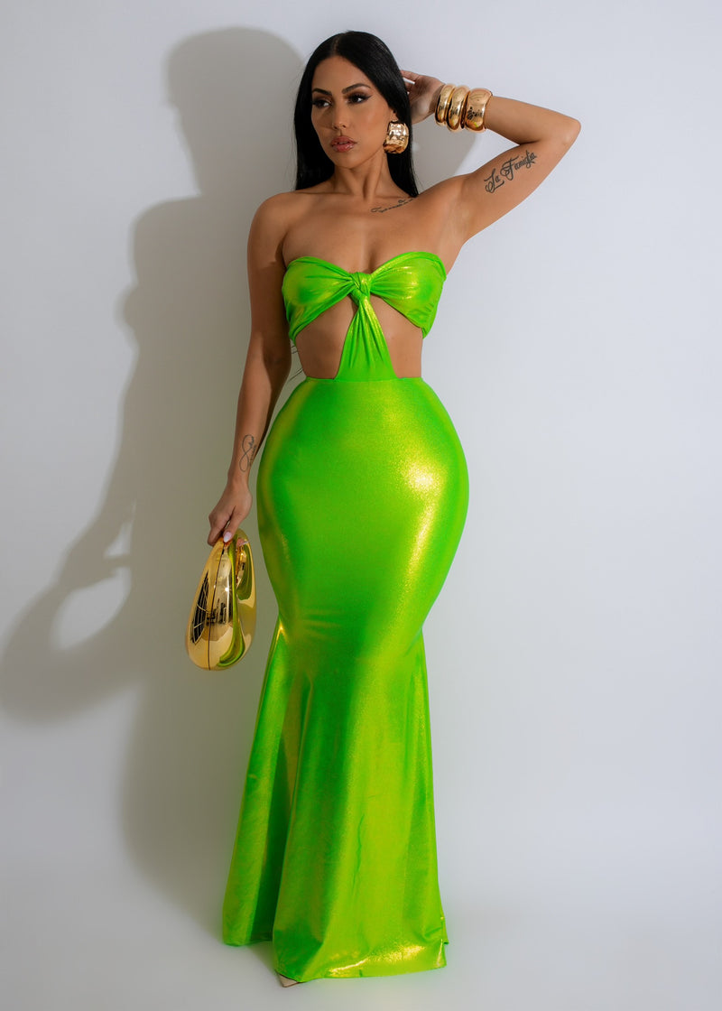 Electric Paradise Mermaid Maxi Dress with vibrant colors and flowing silhouette