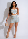 Two-piece knitted short set in beautiful blue color, perfect for lounging or sleeping at home 