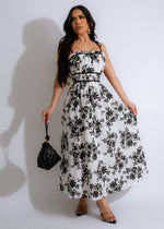Looking Adorable Lace Midi Dress White