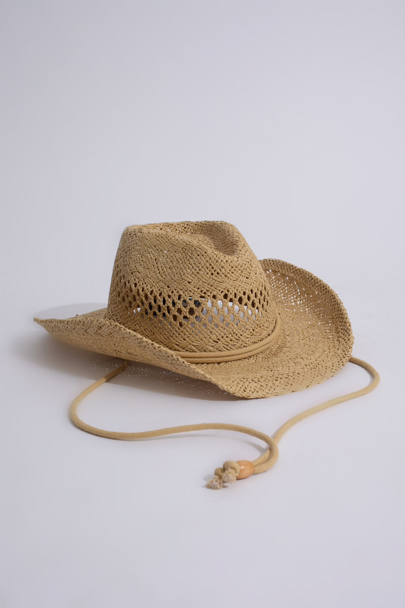  Vintage Style Western Cutie Cowboy Hat Nude in Nude Color with Pinched Crown