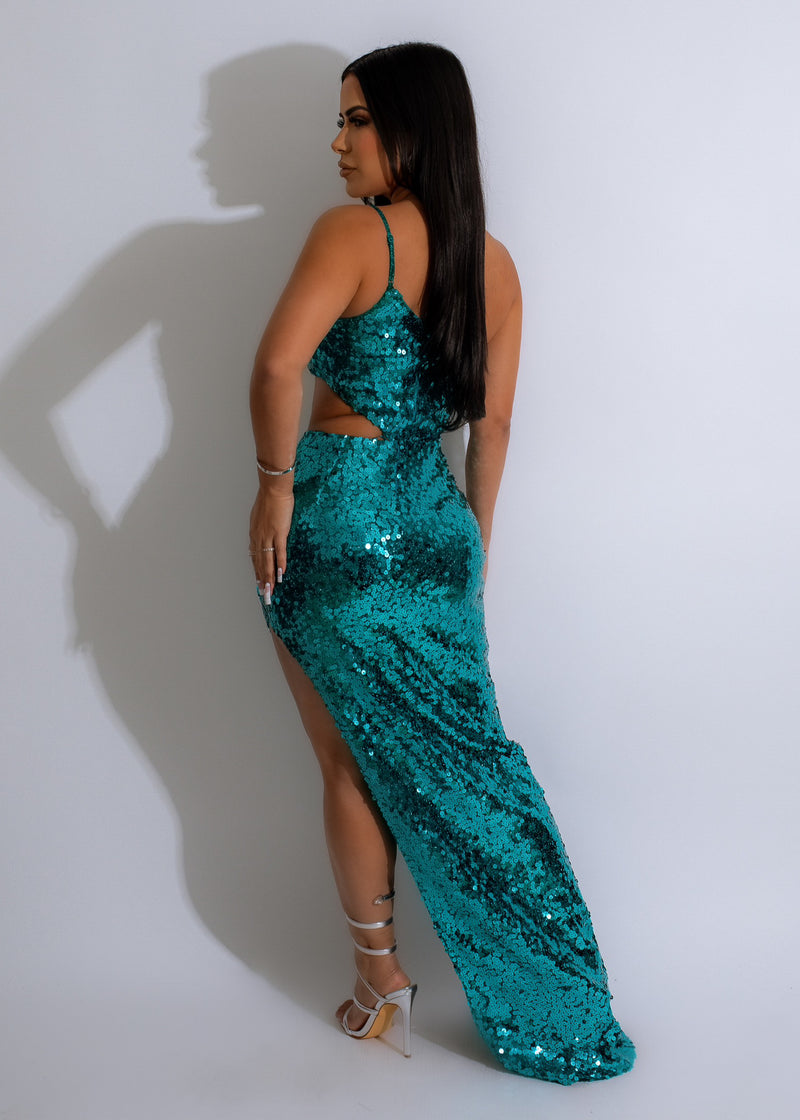 Got The Look Sequin Maxi Dress Green