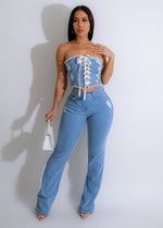 Pov Everyday Denim Jean in classic blue wash, front view