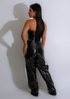 Stylish My Type Faux Leather Pant Set Black showcasing a sleek black outfit perfect for any occasion