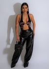 Black South Motorcycle Crop Top with edgy design and comfortable fit