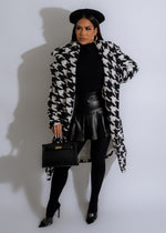 Going Out Faux Sherpa Coat Black with oversized lapels and belted waist