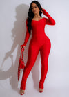 Closer To You Legging Set Red with High-Waisted Leggings and Matching Crop Top 