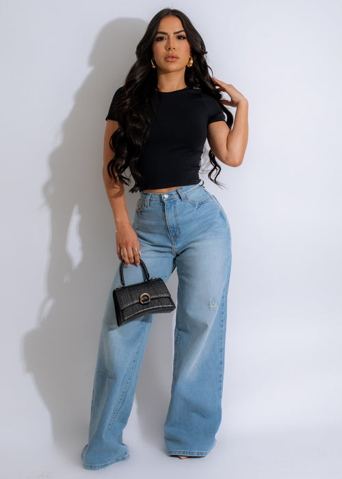 Not Available To You Crop Top Black - A sleek and stylish black crop top with a flattering fit