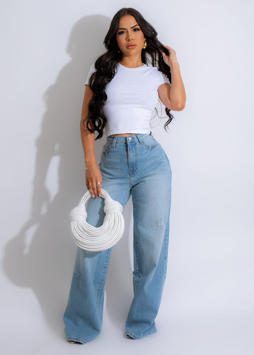 White crop top with Not Available To You text graphic Perfect for summer!