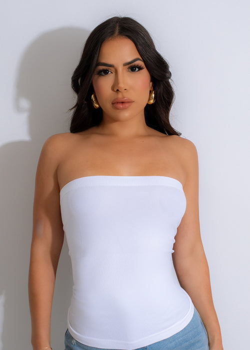Just Like Body Ribbed Tube Top White