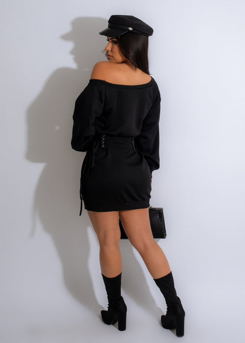  Gonna Change Mini Dress Black, a versatile and timeless black dress that can be dressed up or down, featuring a sleek and sophisticated look