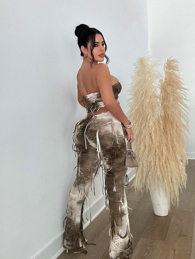 Wild In Nature Mesh Pant Set Nude