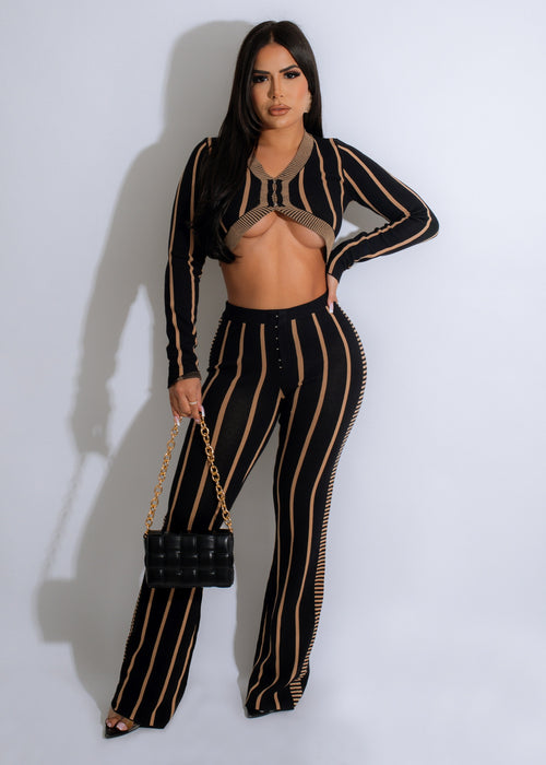 Fool For Love Sweater Pant Set Black - Back view highlighting relaxed, comfortable design