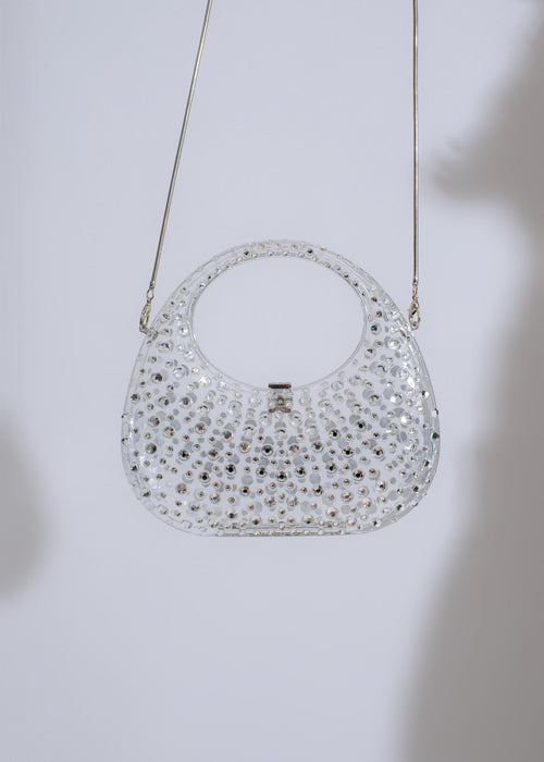 Expensive Taste Rhinestone Handbag Clear