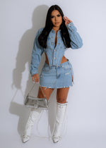 Love Me Like Do Denim Skirt Set