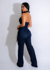 I Don't Lie Rhinestones Jumpsuit Dark Denim: A sleek and stylish denim jumpsuit adorned with sparkling rhinestones