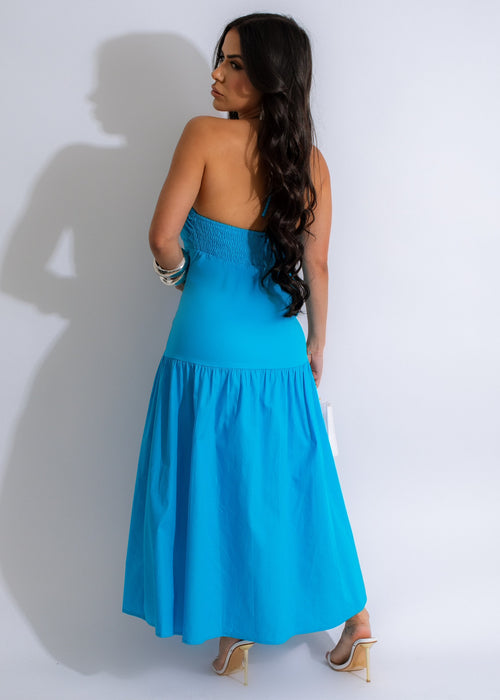  Elegant and chic blue midi dress perfect for any special occasion