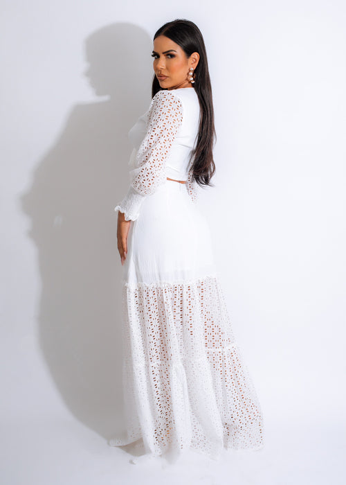 Souvenir Lace Skirt Set White
