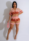 California Love Crochet Short Set Pink