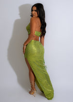 By My Side Sequin Maxi Dress Green