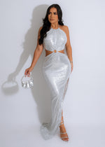 By My Side Sequin Maxi Dress Silver
