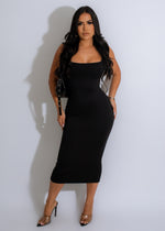 Made You Look Midi Dress Black