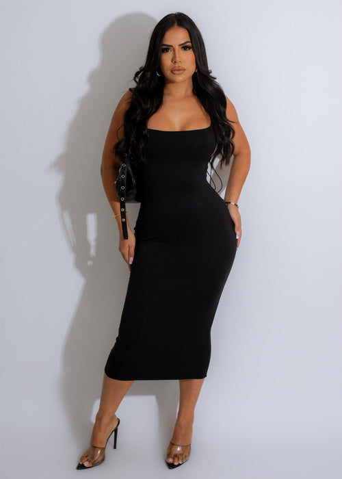 Made You Look Midi Dress Black