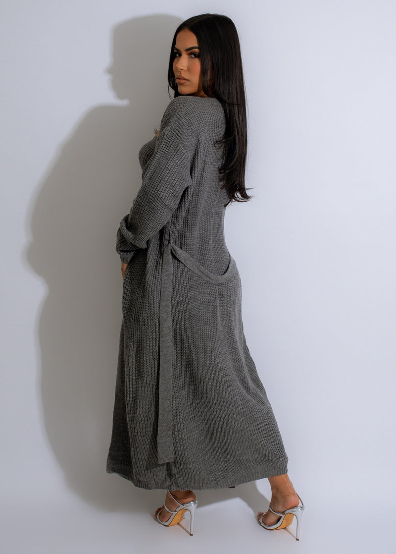 You Are Autumn Knitted Short Set Grey