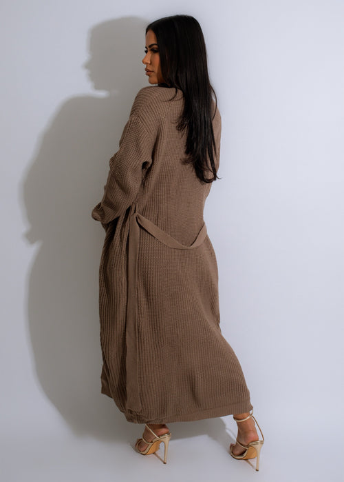 You Are Autumn Knitted Short Set Brown