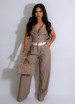 All Business Pant Set Brown