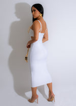 Admire Me Bandage Rhinestones Midi Dress White