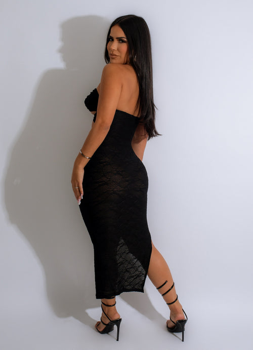 A Lot Of Drama Lace Midi Dress