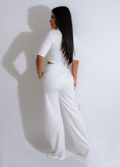 Bring The Action Pant Set White