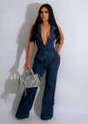 Very Special Flare Denim Pant Set in light blue wash with frayed hem and matching denim jacket