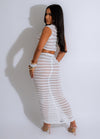 In The Distance Knitted Ruched Skirt Set White