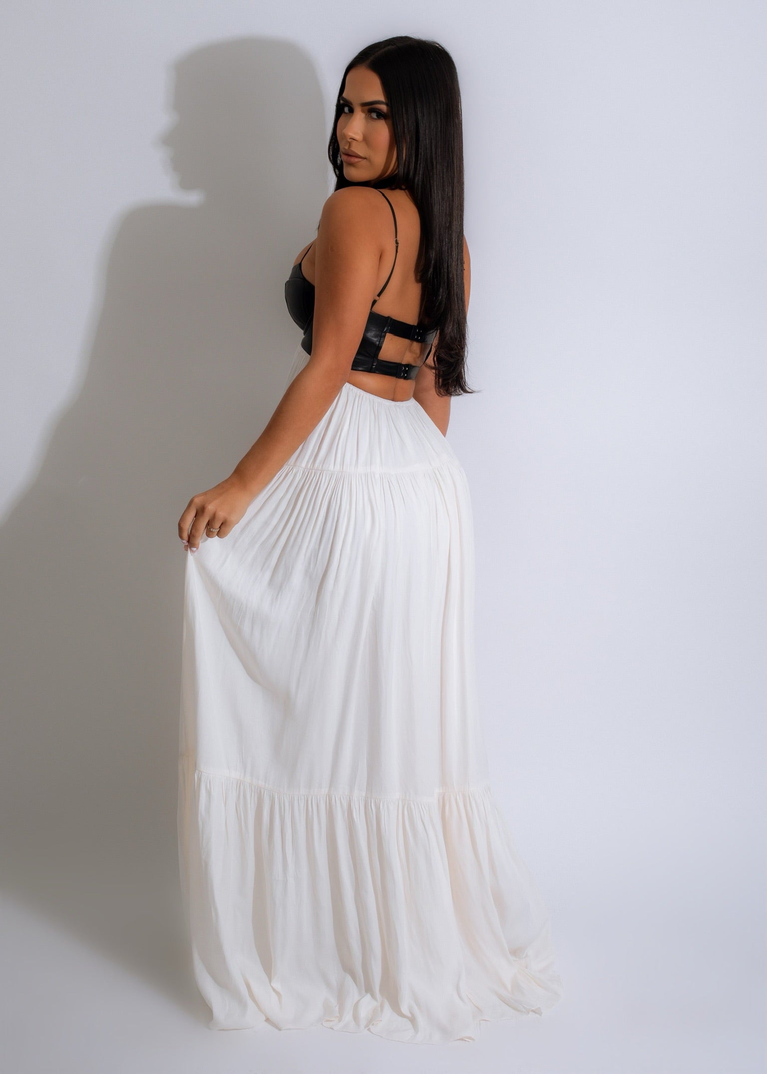 Harmony Faux Leather Maxi Dress Diva Boutique Online