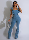 Nice Sunday Flare Denim Jumpsuit